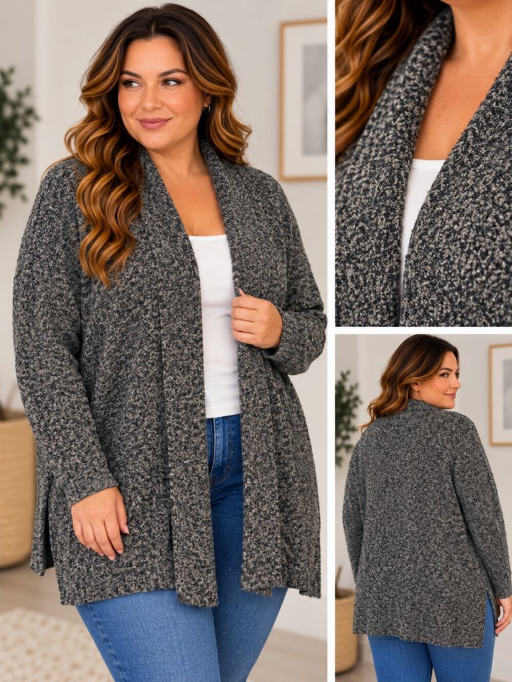 Old Navy Dark Gray Open-Front Womenβs Cardigan Sweater Size L